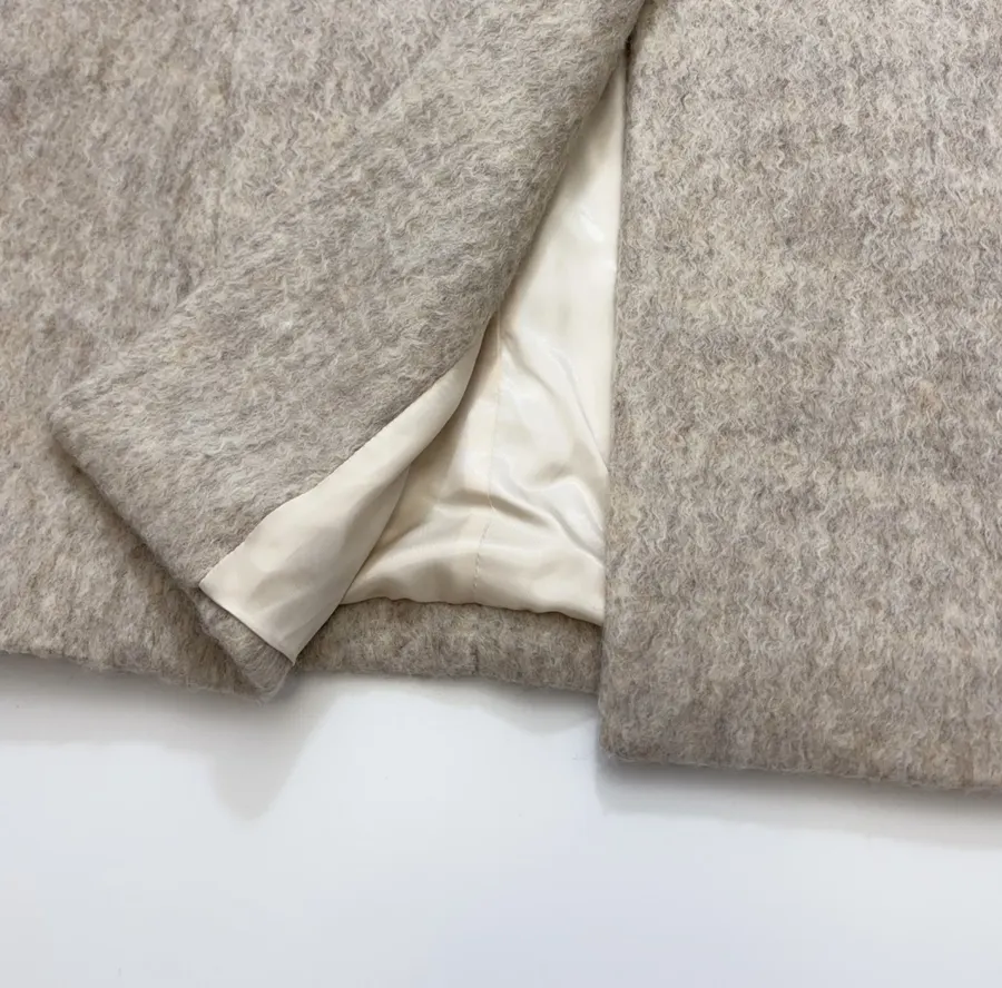 Independent Oversized Lapel Wool-Blend Tweed Coat in As Shown, product view 15