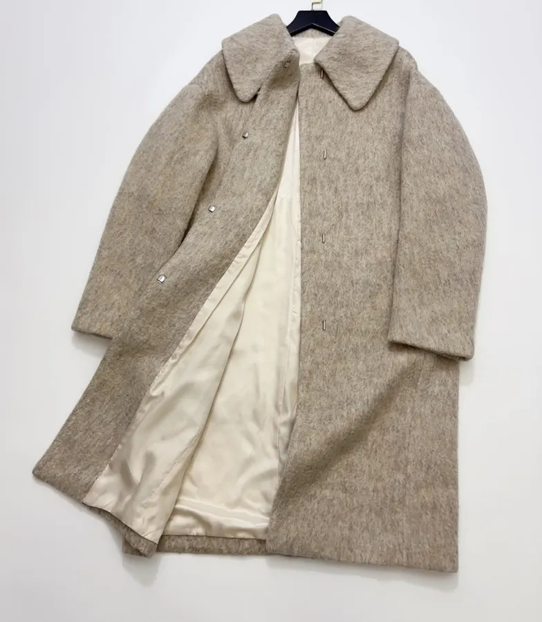 Independent Oversized Lapel Wool-Blend Tweed Coat in As Shown, product view 17