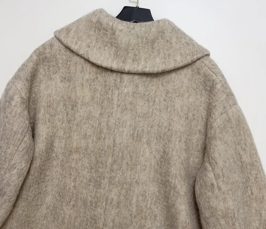 Independent Oversized Lapel Wool-Blend Tweed Coat in As Shown, product view 22