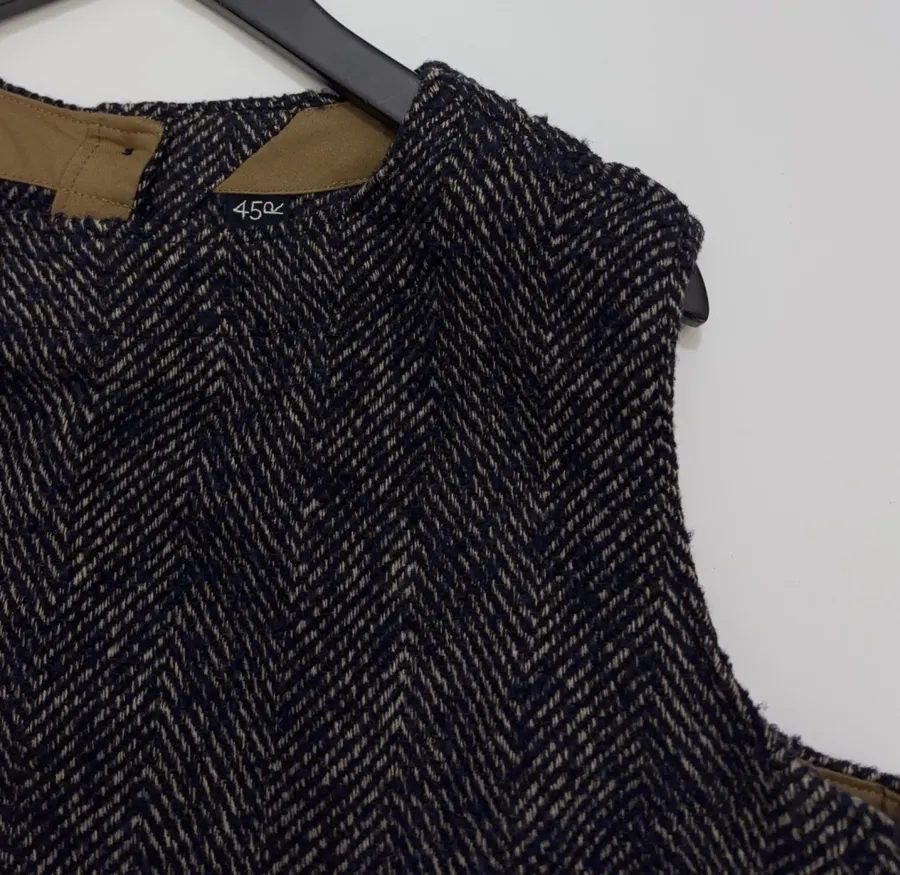 45R Wool vest dress, vintage relaxed sleeveless midi dress in As Shown, product view 03
