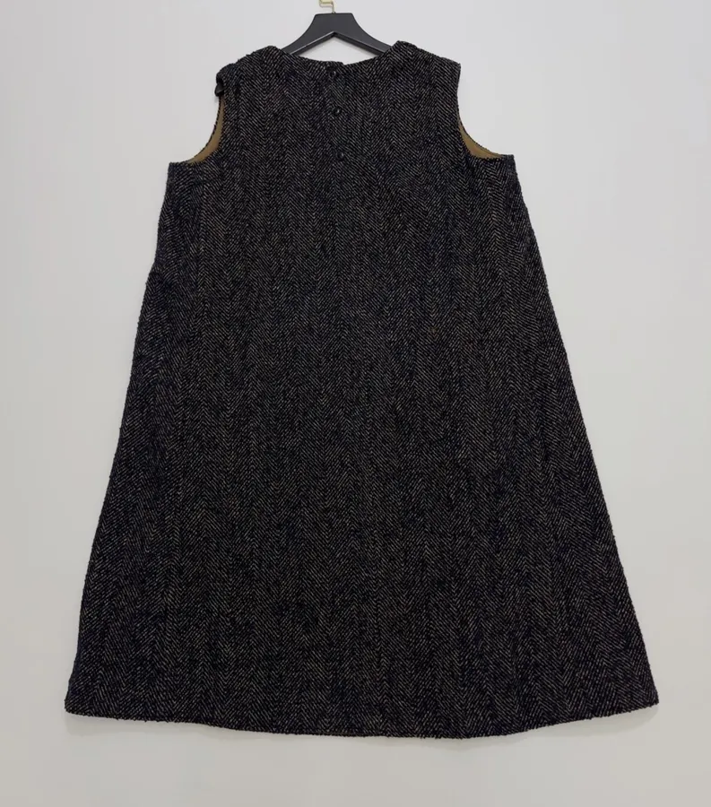 45R Wool vest dress, vintage relaxed sleeveless midi dress in As Shown, product view 12