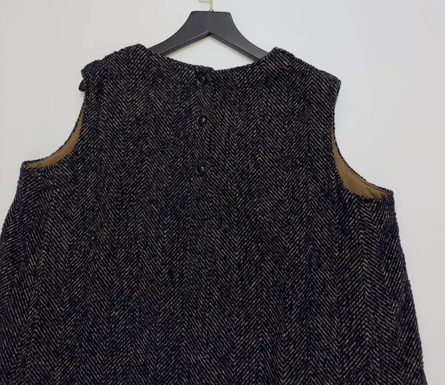 45R Wool vest dress, vintage relaxed sleeveless midi dress in As Shown, product view 13