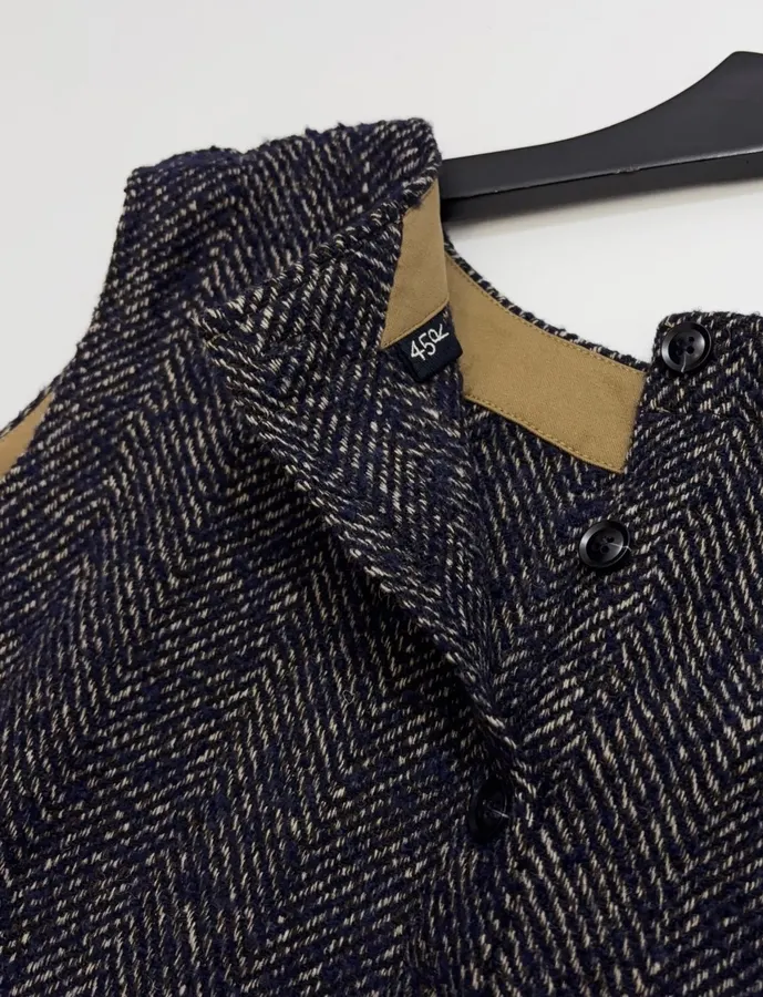 45R Wool vest dress, vintage relaxed sleeveless midi dress in As Shown, product view 15