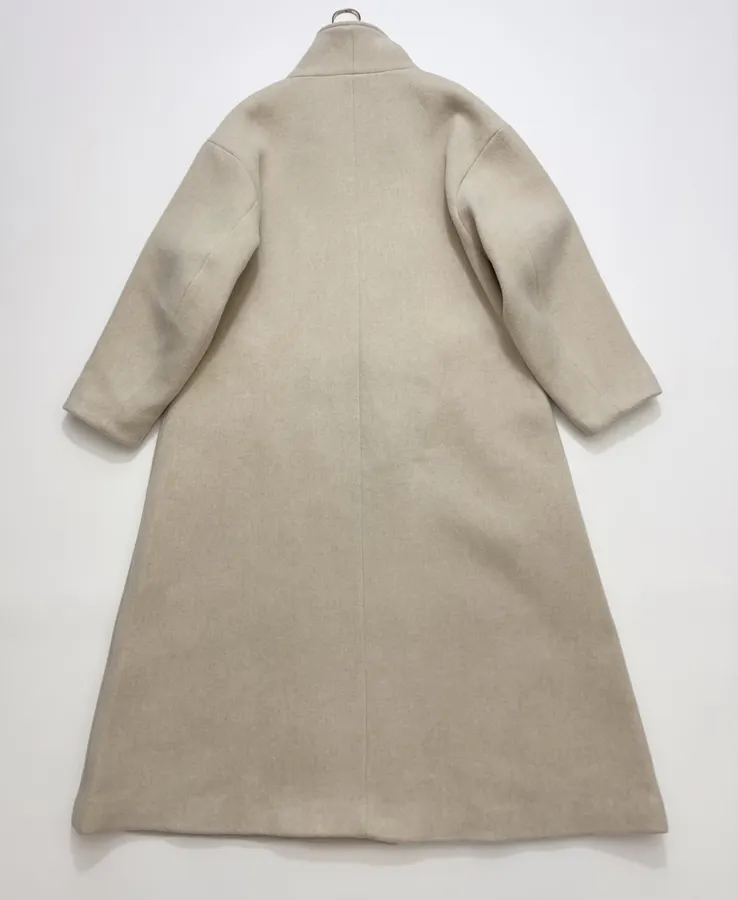 Reformation 米白色立领A字长外套，象牙白，商品图 19