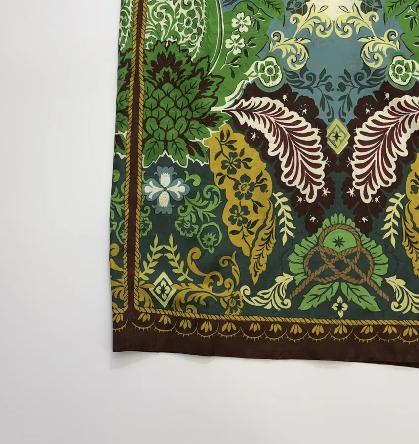 ALEMAIS Ivory and Green Paisley-Print Long-Sleeve Maxi Dress in Ivory and Green, product view 12