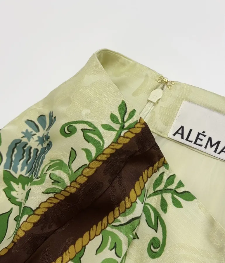 ALEMAIS 绿色佩斯利印花A字长半身裙，绿色，商品图 6