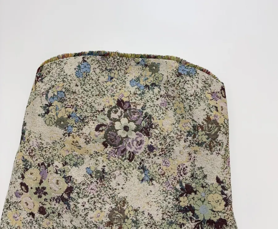 ALEMAIS Beige Floral-Tapestry A-Line Mini Skirt in Beige Floral, product view 02