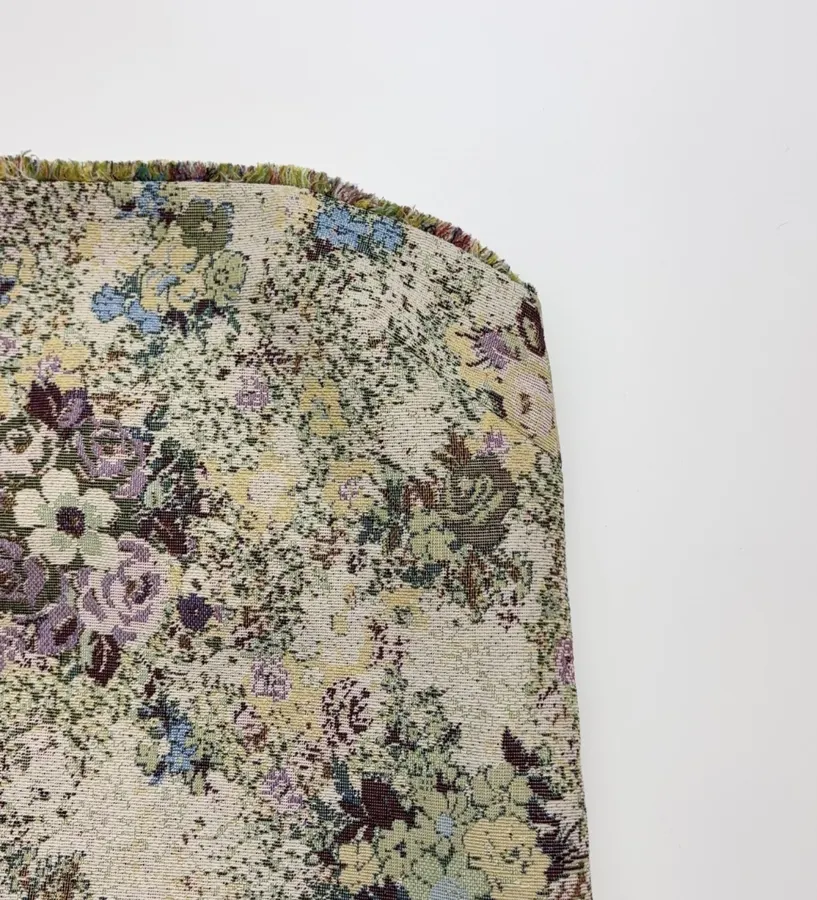 ALEMAIS Beige Floral-Tapestry A-Line Mini Skirt in Beige Floral, product view 03