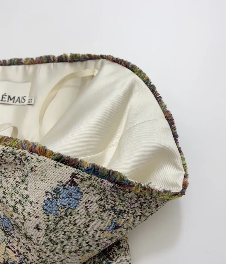 ALEMAIS Beige Floral-Tapestry A-Line Mini Skirt in Beige Floral, product view 04