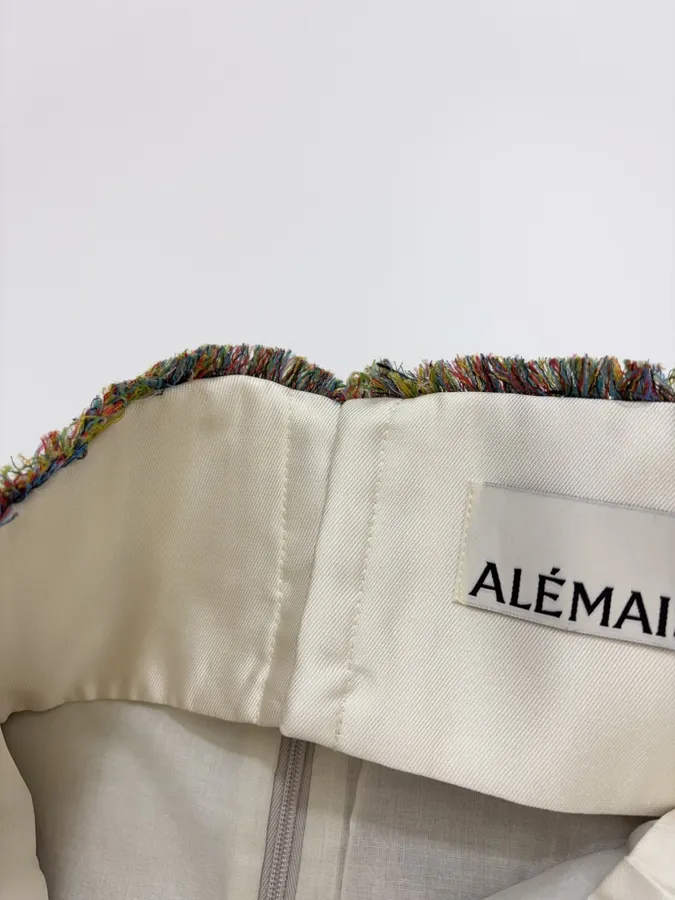ALEMAIS Beige Floral-Tapestry A-Line Mini Skirt in Beige Floral, product view 07