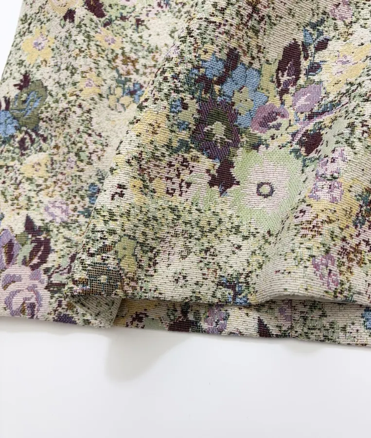 ALEMAIS Beige Floral-Tapestry A-Line Mini Skirt in Beige Floral, product view 09