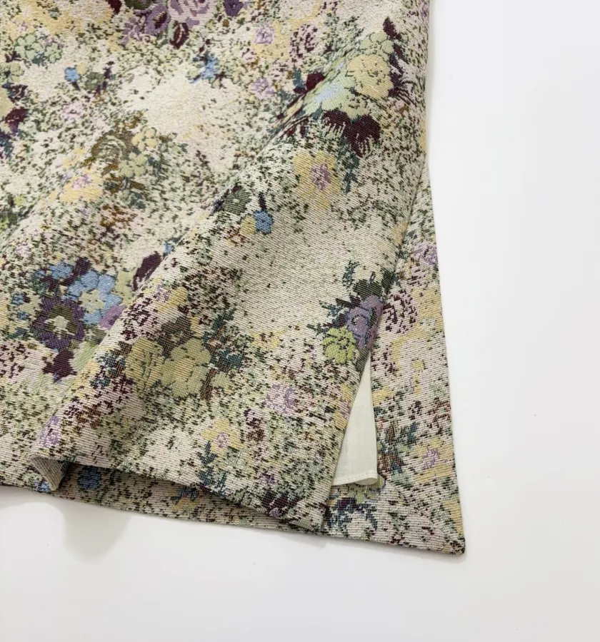 ALEMAIS Beige Floral-Tapestry A-Line Mini Skirt in Beige Floral, product view 10
