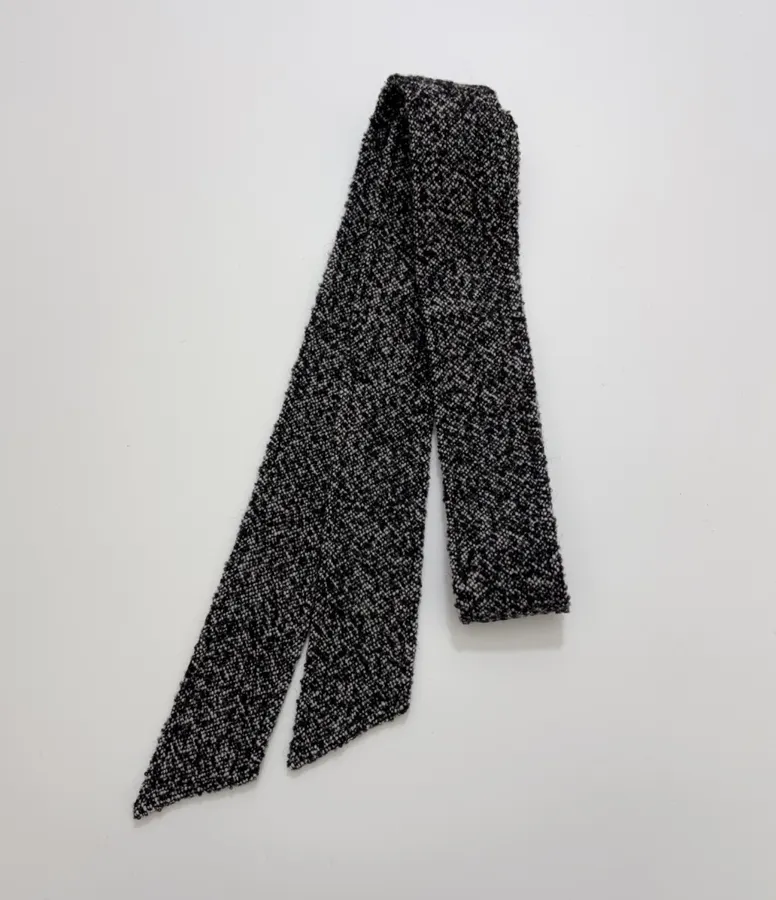 Reformation 灰色粗花呢毛绒翻领系带夹克，Grey，商品图 24