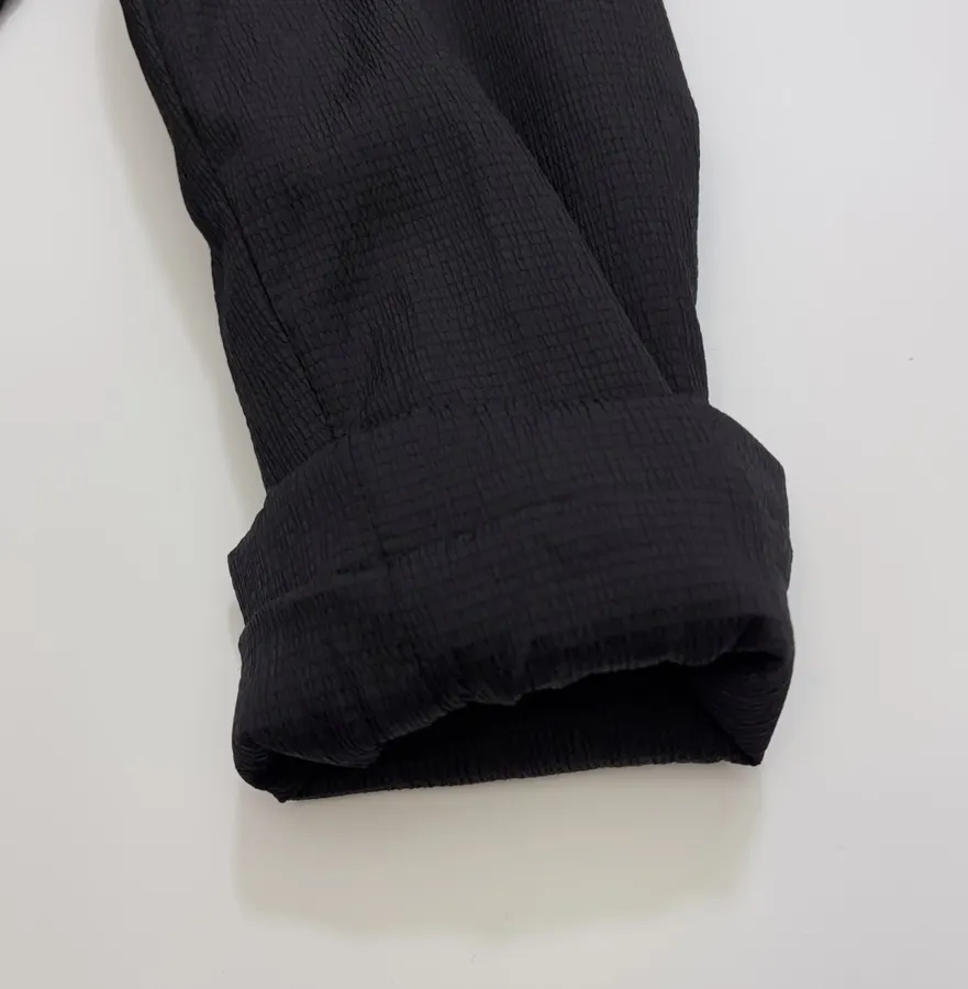 黑色菱格绗缝西装夹克，黑色，商品图 7