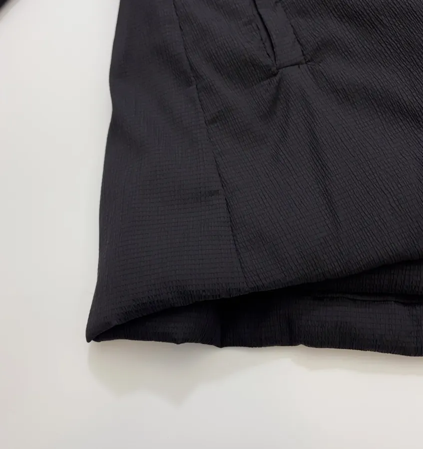 黑色菱格绗缝西装夹克，黑色，商品图 10