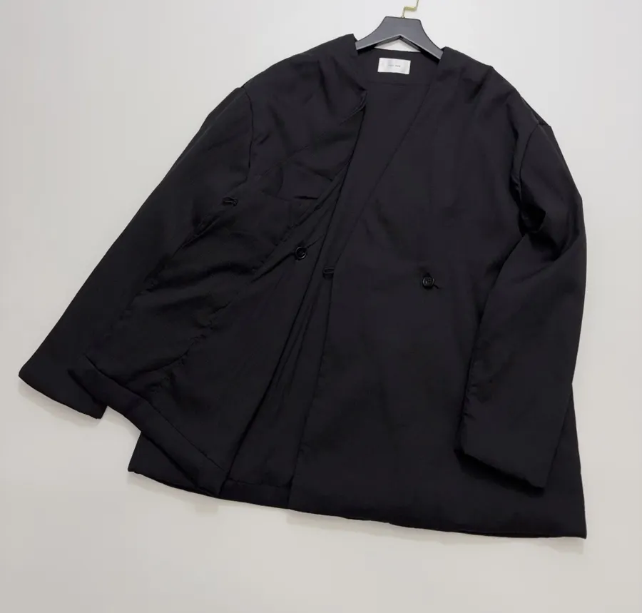 黑色菱格绗缝西装夹克，黑色，商品图 13