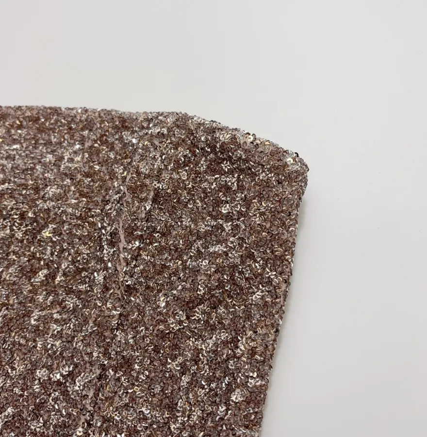 Alice + Olivia Silver Sequin-Tweed Strapless Top in Silver Grey, product view 03