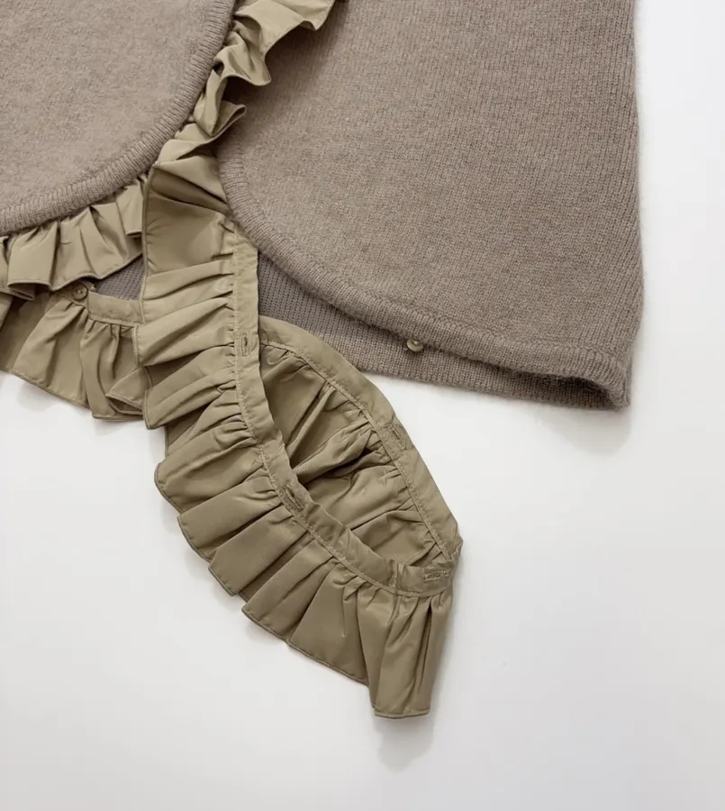 Niche Ruffled Knit Vest in Oatmeal-Brown in As Shown, product view 10