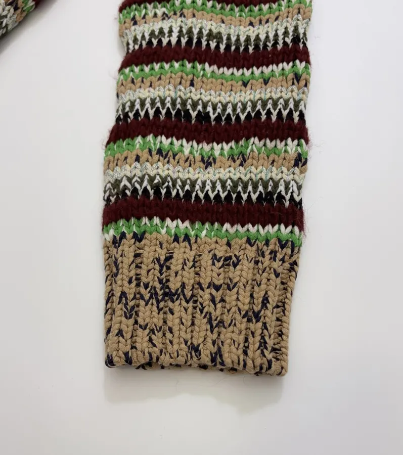 sacai Multicolour Striped Cable-Knit Cardigan in Multicolour, product view 09