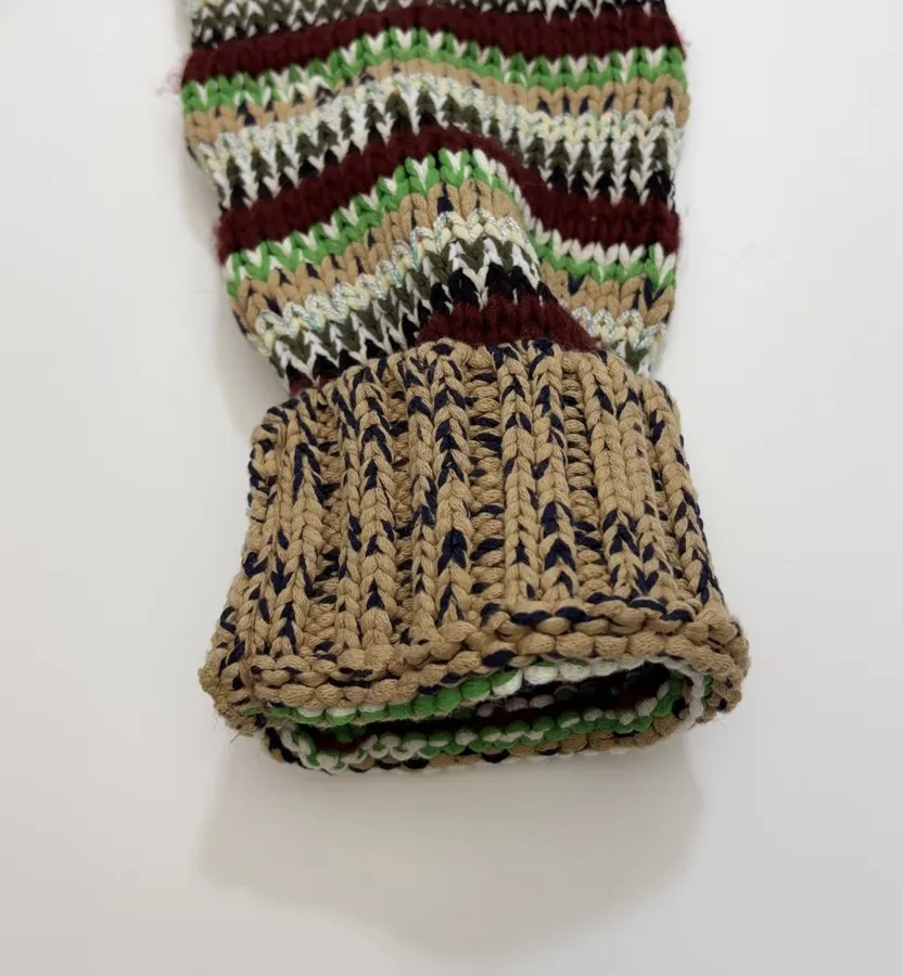 sacai Multicolour Striped Cable-Knit Cardigan in Multicolour, product view 10