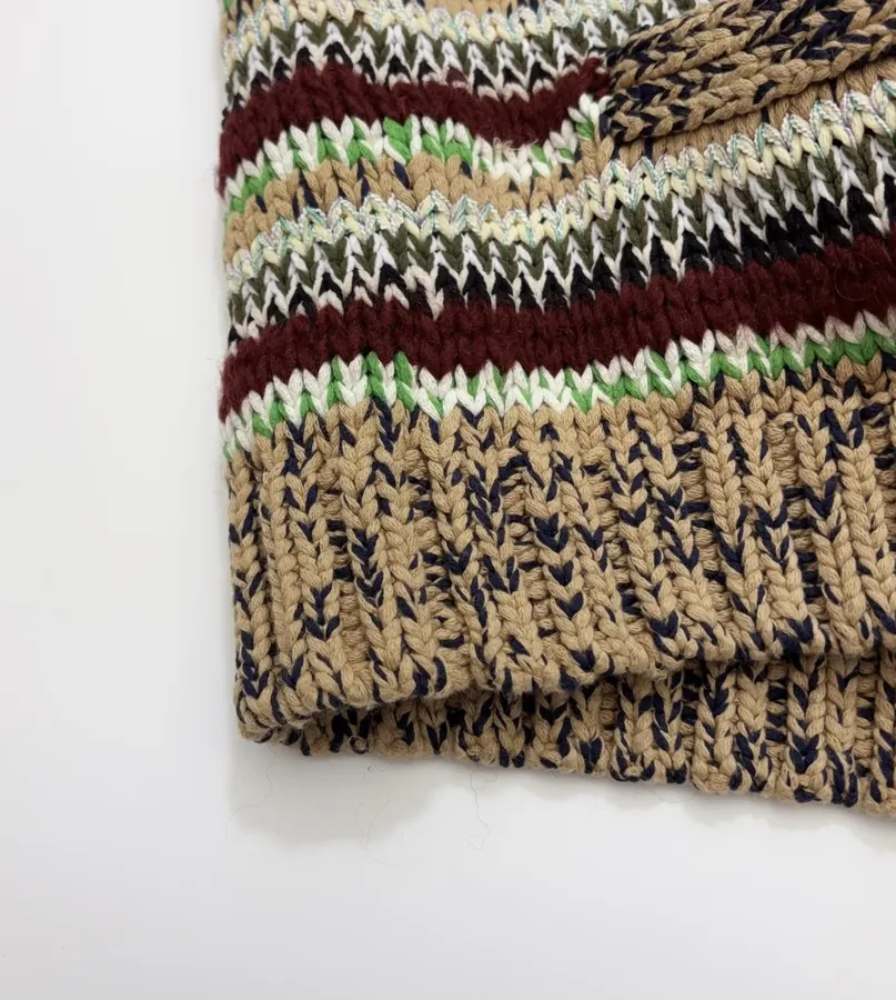 sacai Multicolour Striped Cable-Knit Cardigan in Multicolour, product view 12