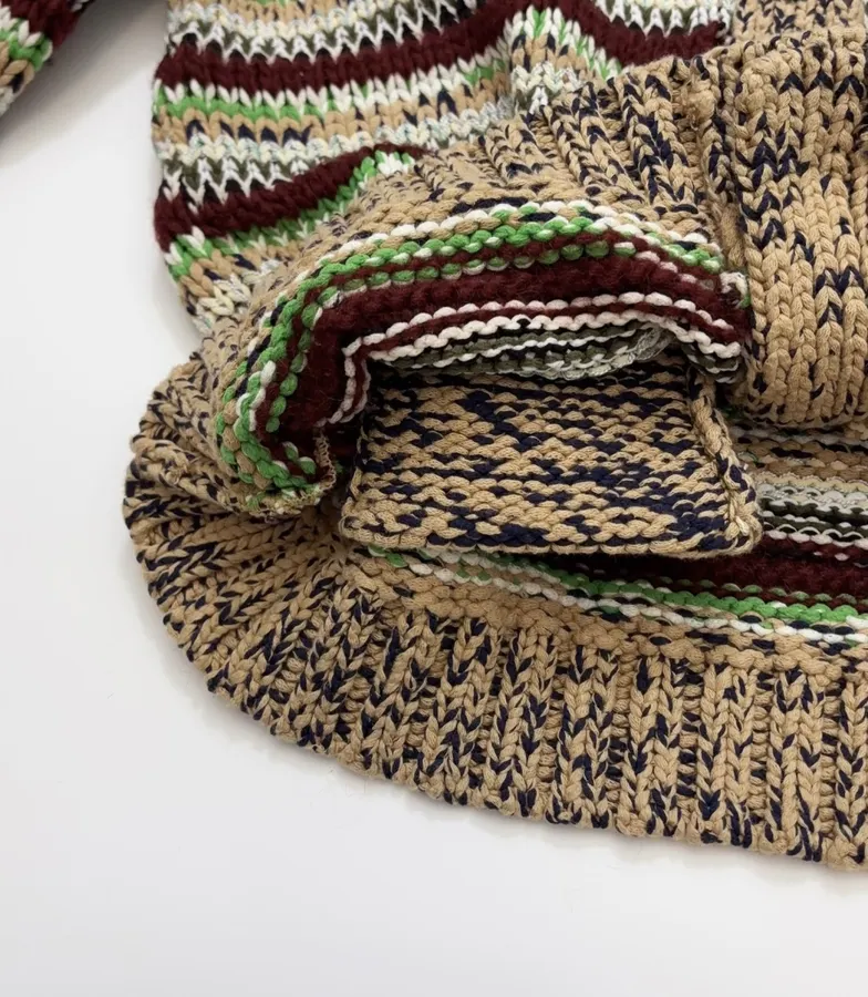 sacai Multicolour Striped Cable-Knit Cardigan in Multicolour, product view 13
