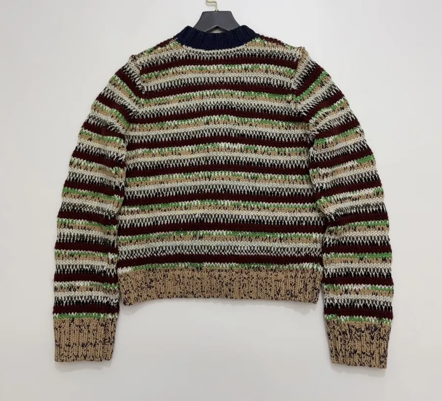 sacai Multicolour Striped Cable-Knit Cardigan in Multicolour, product view 17