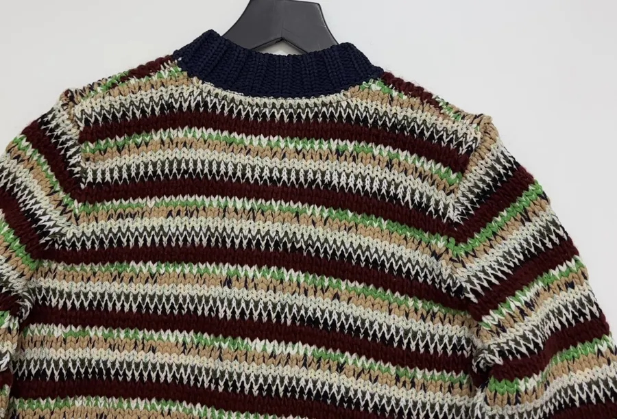 sacai Multicolour Striped Cable-Knit Cardigan in Multicolour, product view 18