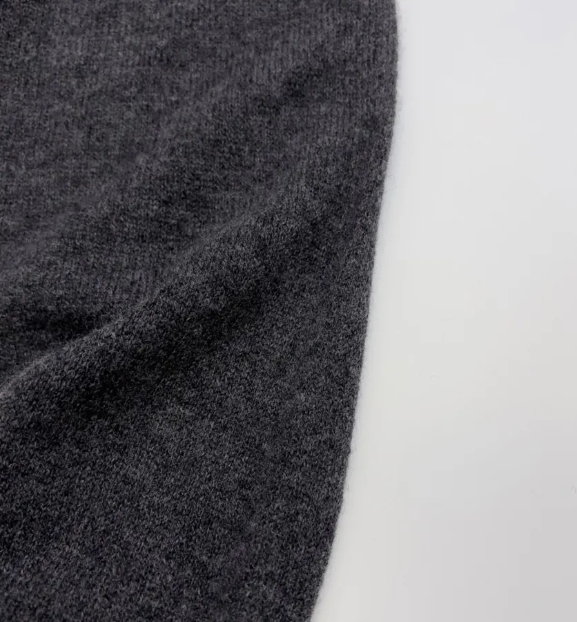 Uma Wang Brown and charcoal knit top with red distressed trim and crew neck in Gray, product view 07
