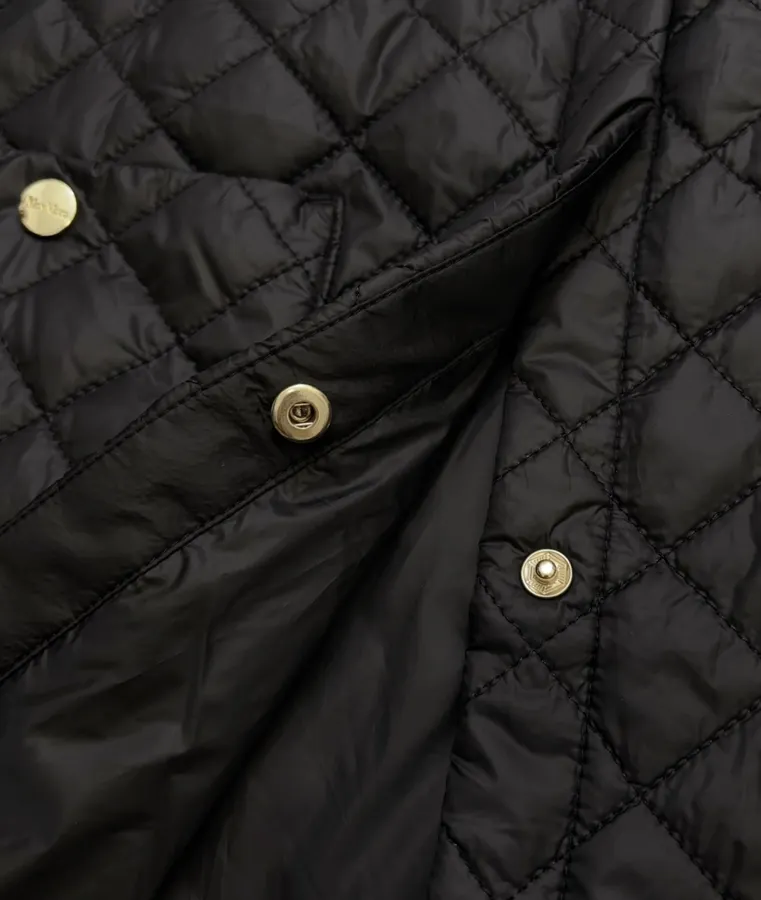 Max Mara Black Diamond-Quilted Collarless Jacket in Black, product view 10