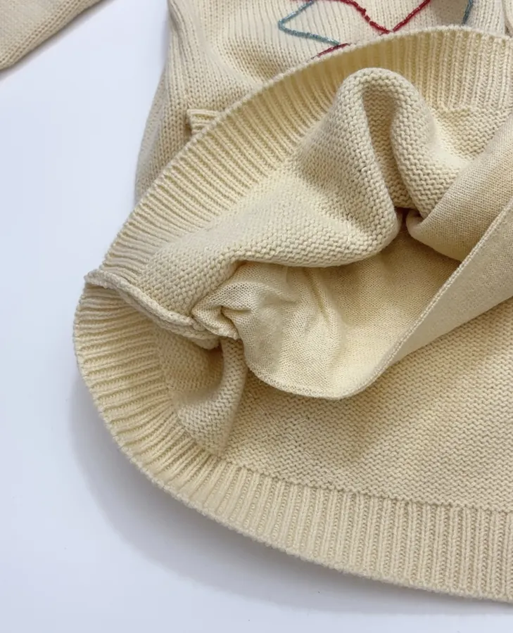 Beige Argyle Intarsia Knit Cardigan in Beige, product view 11