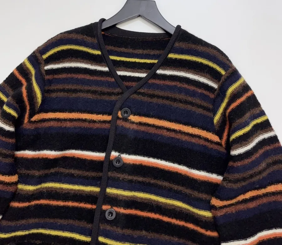 Contrast-Stripe Relaxed Knit Jacket in As Shown, product view 02