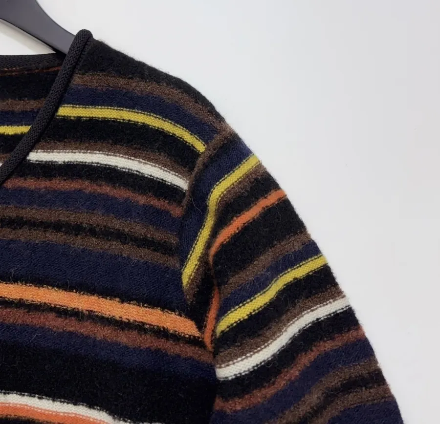 Contrast-Stripe Relaxed Knit Jacket in As Shown, product view 03