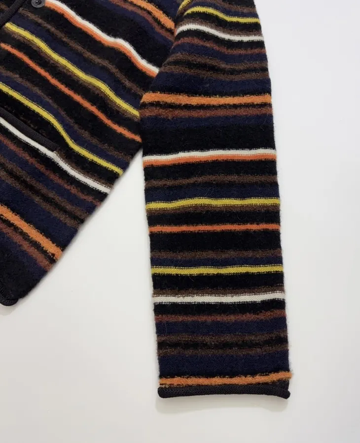 Contrast-Stripe Relaxed Knit Jacket in As Shown, product view 05