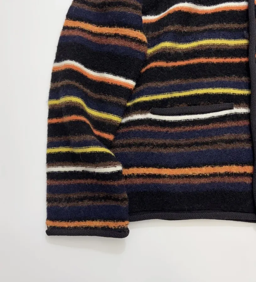 Contrast-Stripe Relaxed Knit Jacket in As Shown, product view 09