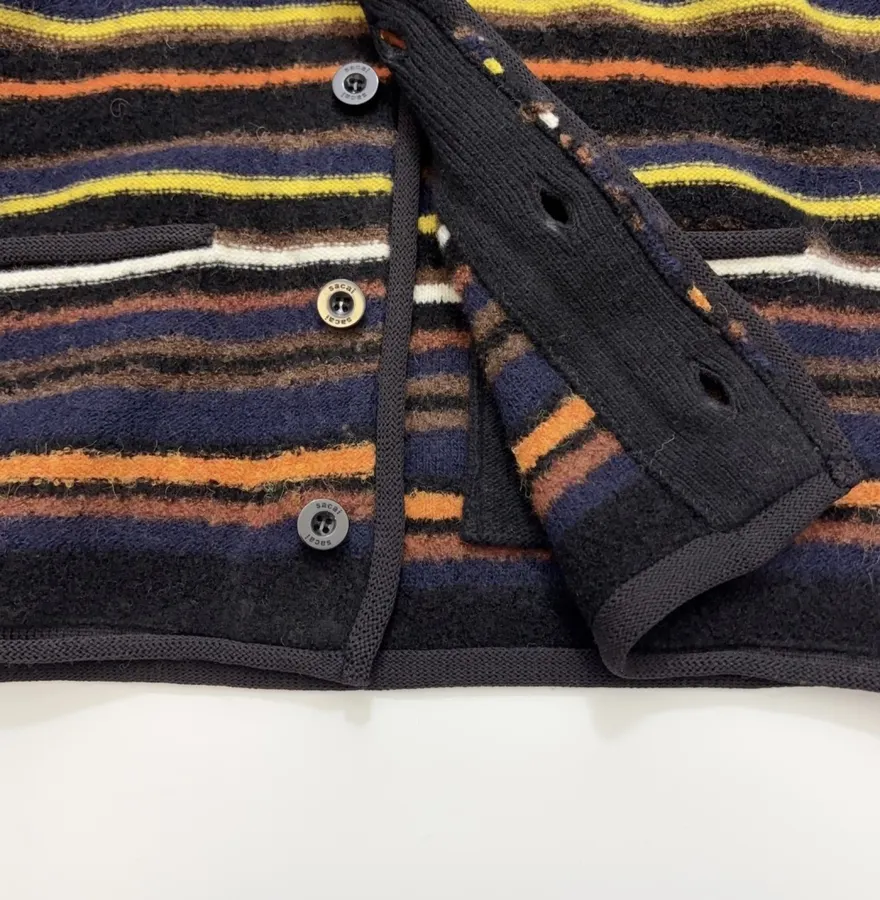 Contrast-Stripe Relaxed Knit Jacket in As Shown, product view 12