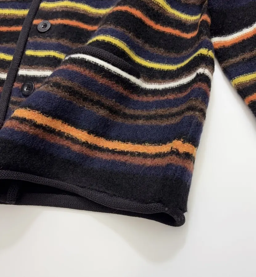 Contrast-Stripe Relaxed Knit Jacket in As Shown, product view 13