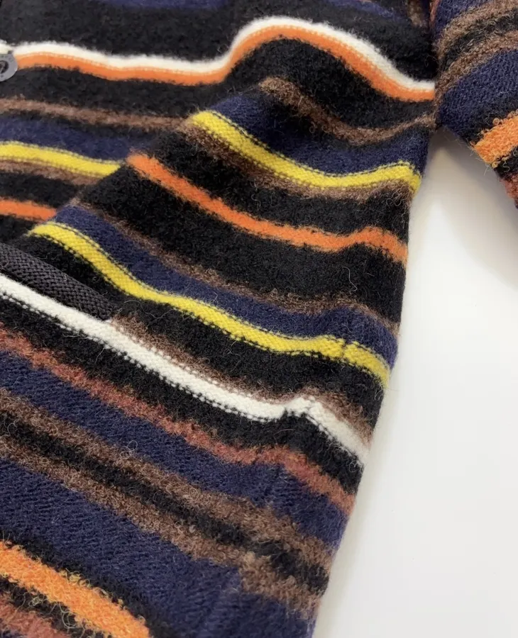 Contrast-Stripe Relaxed Knit Jacket in As Shown, product view 14