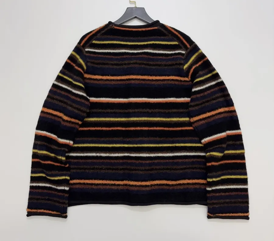 Contrast-Stripe Relaxed Knit Jacket in As Shown, product view 15