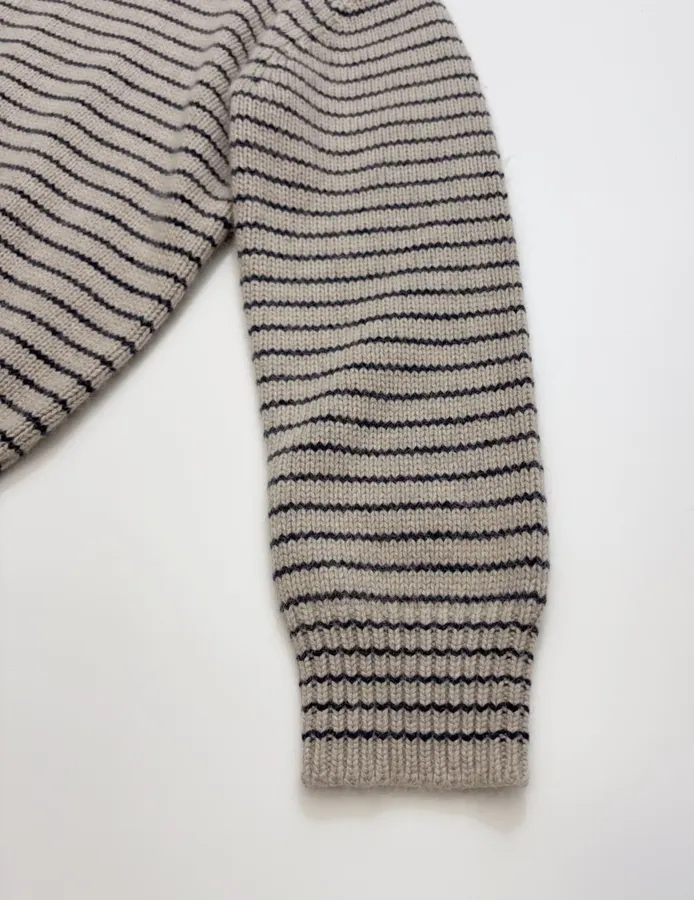 Niche Striped Relaxed Crew-Neck Knit Sweater in As Shown, product view 06