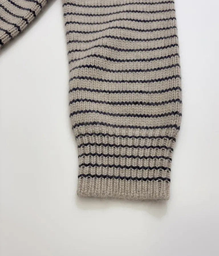 Niche Striped Relaxed Crew-Neck Knit Sweater in As Shown, product view 07