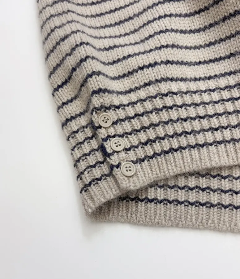 Niche Striped Relaxed Crew-Neck Knit Sweater in As Shown, product view 10