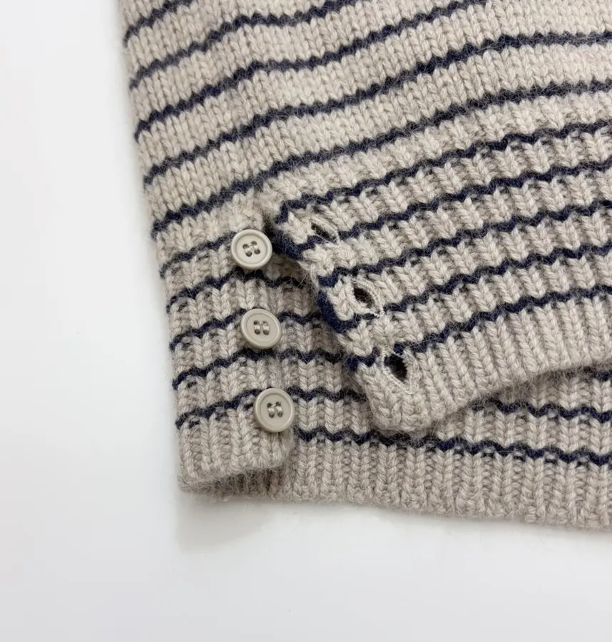 Niche Striped Relaxed Crew-Neck Knit Sweater in As Shown, product view 11