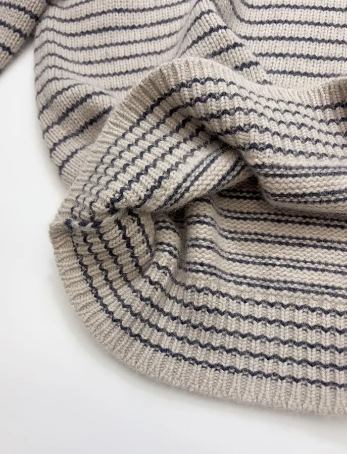 Niche Striped Relaxed Crew-Neck Knit Sweater in As Shown, product view 13