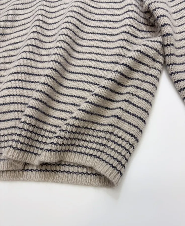 Niche Striped Relaxed Crew-Neck Knit Sweater in As Shown, product view 14