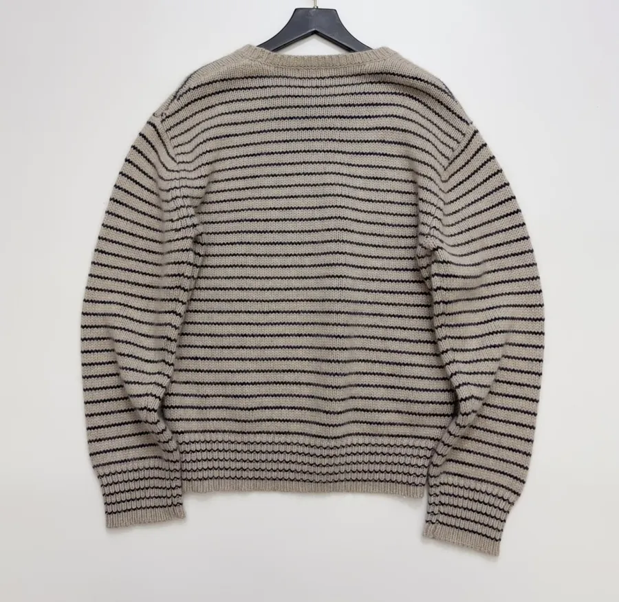 Niche Striped Relaxed Crew-Neck Knit Sweater in As Shown, product view 17