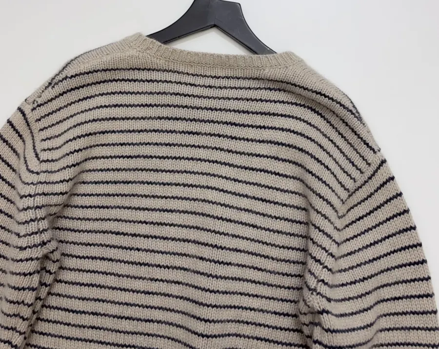 Niche Striped Relaxed Crew-Neck Knit Sweater in As Shown, product view 18