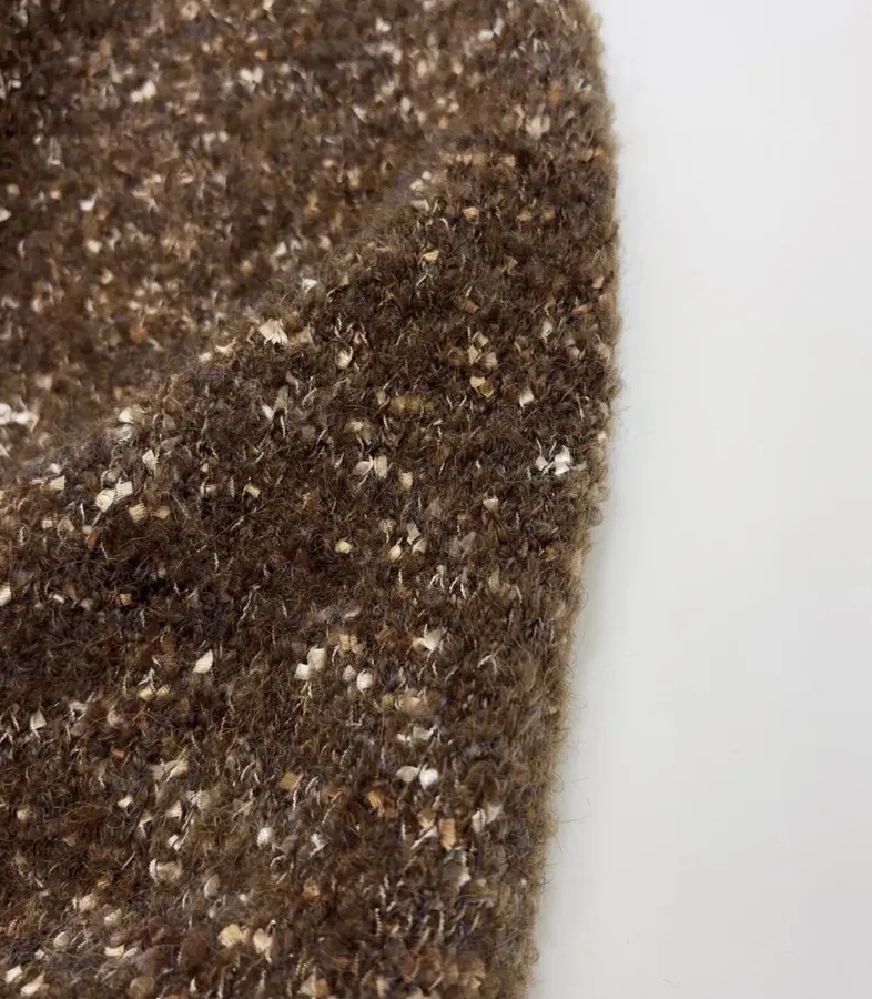 Dries Van Noten Brown Mélange Crew-Neck Knit Sweater in Brown, product view 06