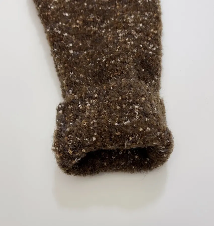 Dries Van Noten Brown Mélange Crew-Neck Knit Sweater in Brown, product view 07