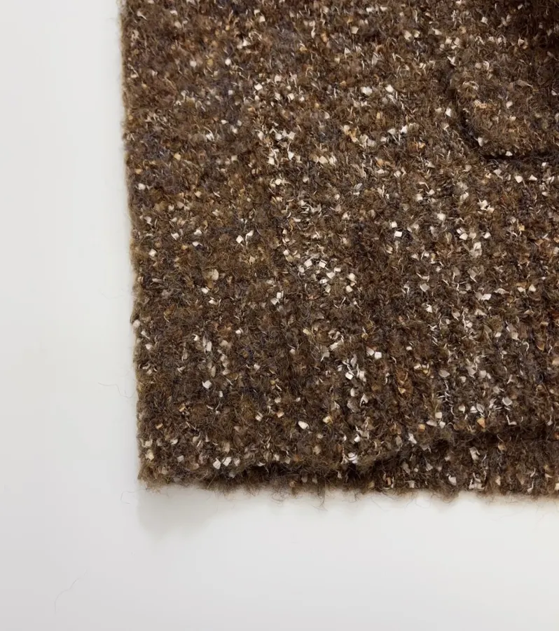 Dries Van Noten Brown Mélange Crew-Neck Knit Sweater in Brown, product view 09
